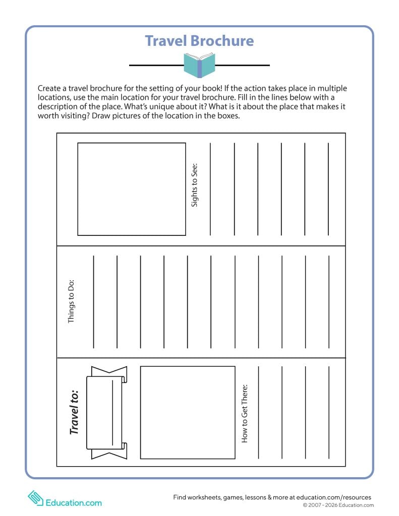 Travel brochure worksheet 